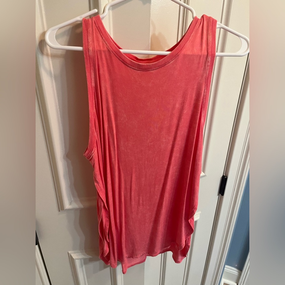 JoyLab Orange Pink Sleeveless Cut Out Tank Top